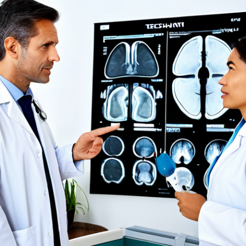 Home 19 **
A friendly doctor in a clean, modern clinic explaining the differences between X-ray, CT scan, MRI, and ultrasound to a concerned patient. The doctor is pointing to a chart comparing the pros, cons, radiation exposure levels, and typical uses of each imaging technique. The patient is attentively listening, wearing modest clothing. Safe for work, appropriate content, fully clothed, professional, perfect anatomy, natural pose, informative setting, high quality.
**