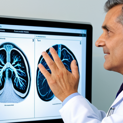 Home 6 폐암 검진 의료보험 적용 - Doctor Explaining Lung Health**
A friendly doctor in a professional white coat, explaining lung hea...